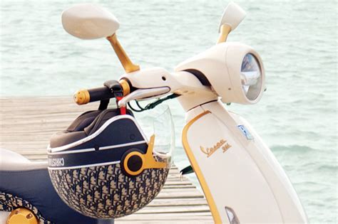 dior vespa helmet|Dior Vespa scooters.